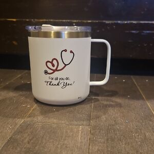 White Thank You Travel Mug